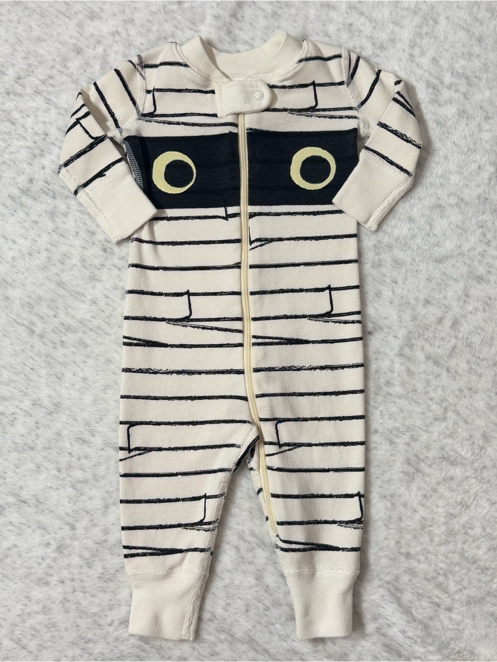 Hanna Andersson Glow Mummy Halloween Zip Sleeper 0-3M Baby Cotton Spooky